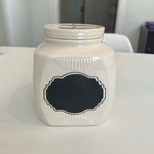 Anthropologie Ceramic Canister with Chalkboard Label